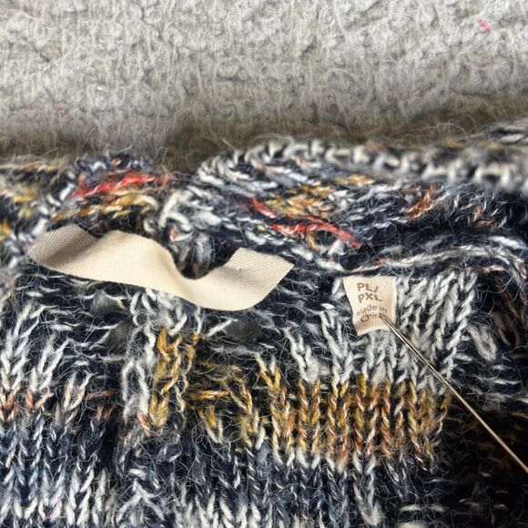 Soft Surrounding Cardigan Sweater Women PXL Gray Brown Wool Blend Open Front - Picture 7 of 12